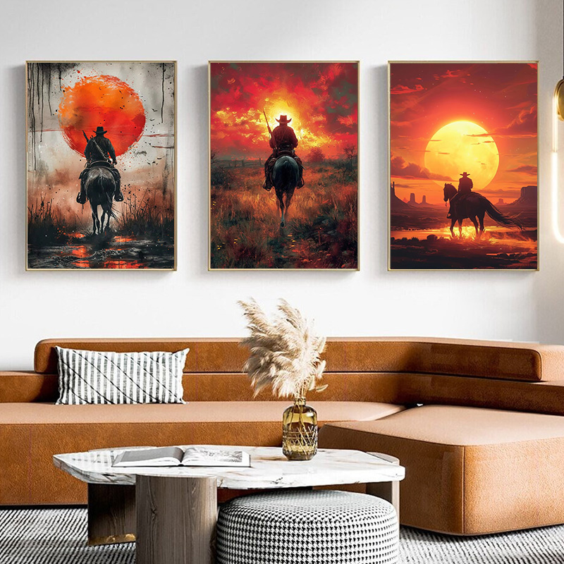 Retro Poster Gaming - Classico gioco retrò personaggio cowboy Red