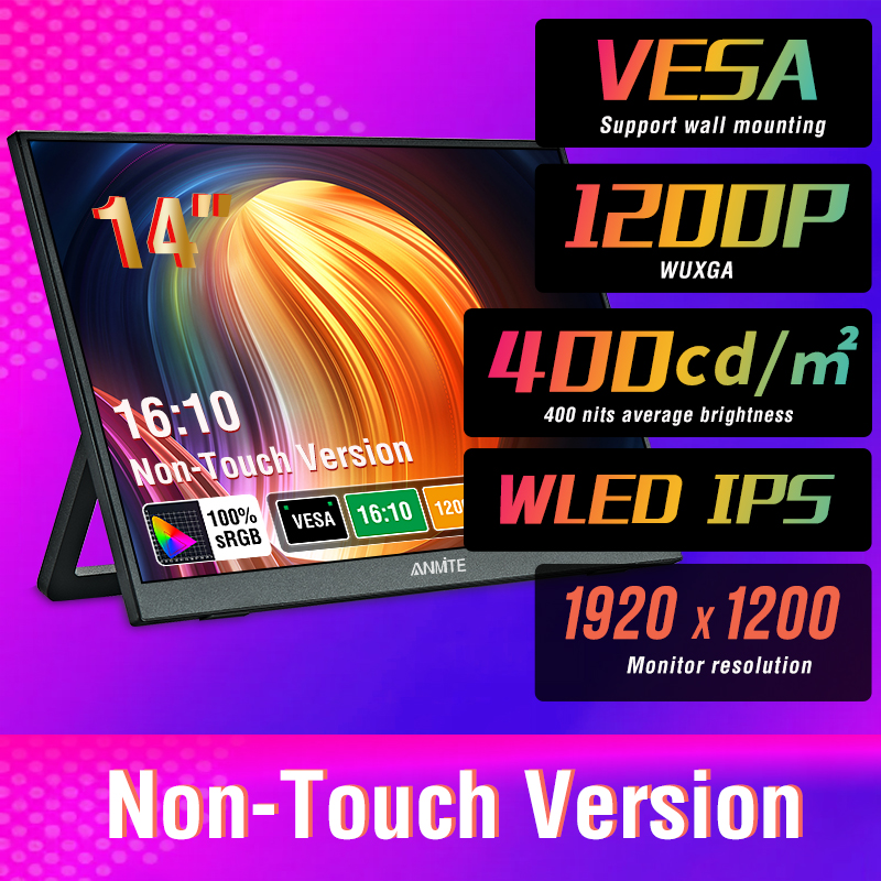 Retro Gaming Monitor - Monitor portatile touch da 14 pollici,