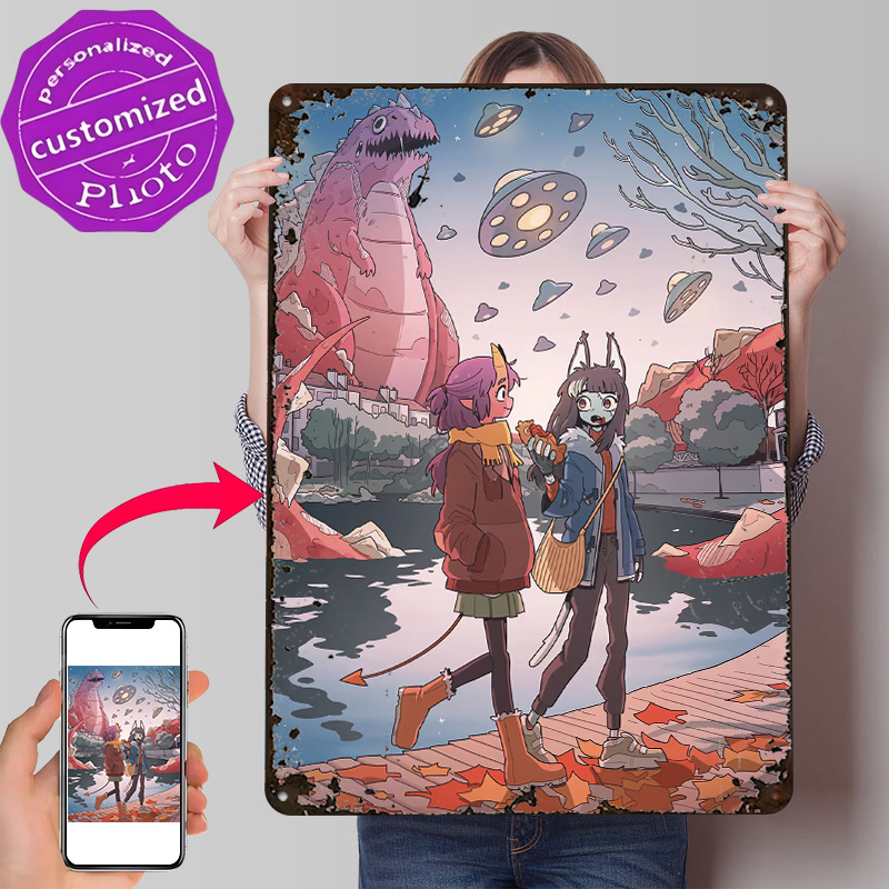 Retro Gaming On - Poster in Metallo 3D Personalizzato con