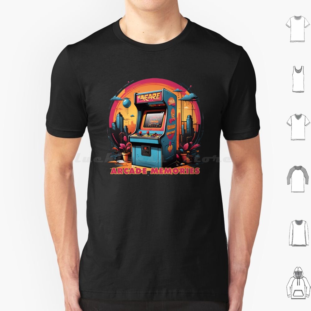 Retro Gaming Videos - Ricordi arcade-Arcade T Shirt in cotone
