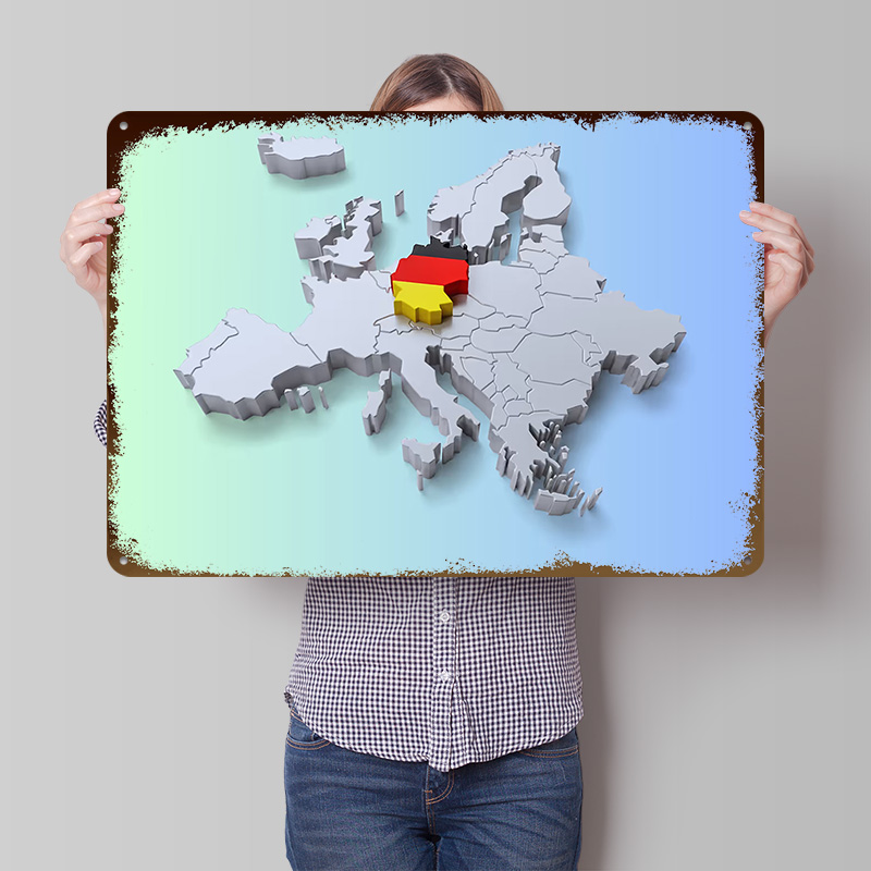 Retro Gaming On - Poster in Metallo della Germania su
