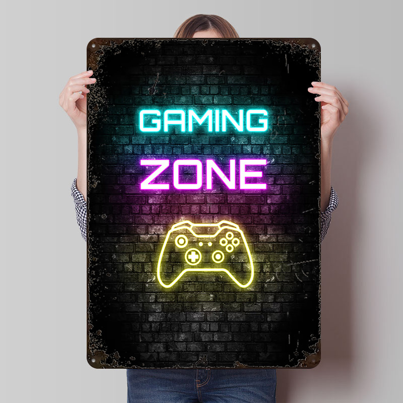 Retro Gaming On - Insegna al neon della zona di