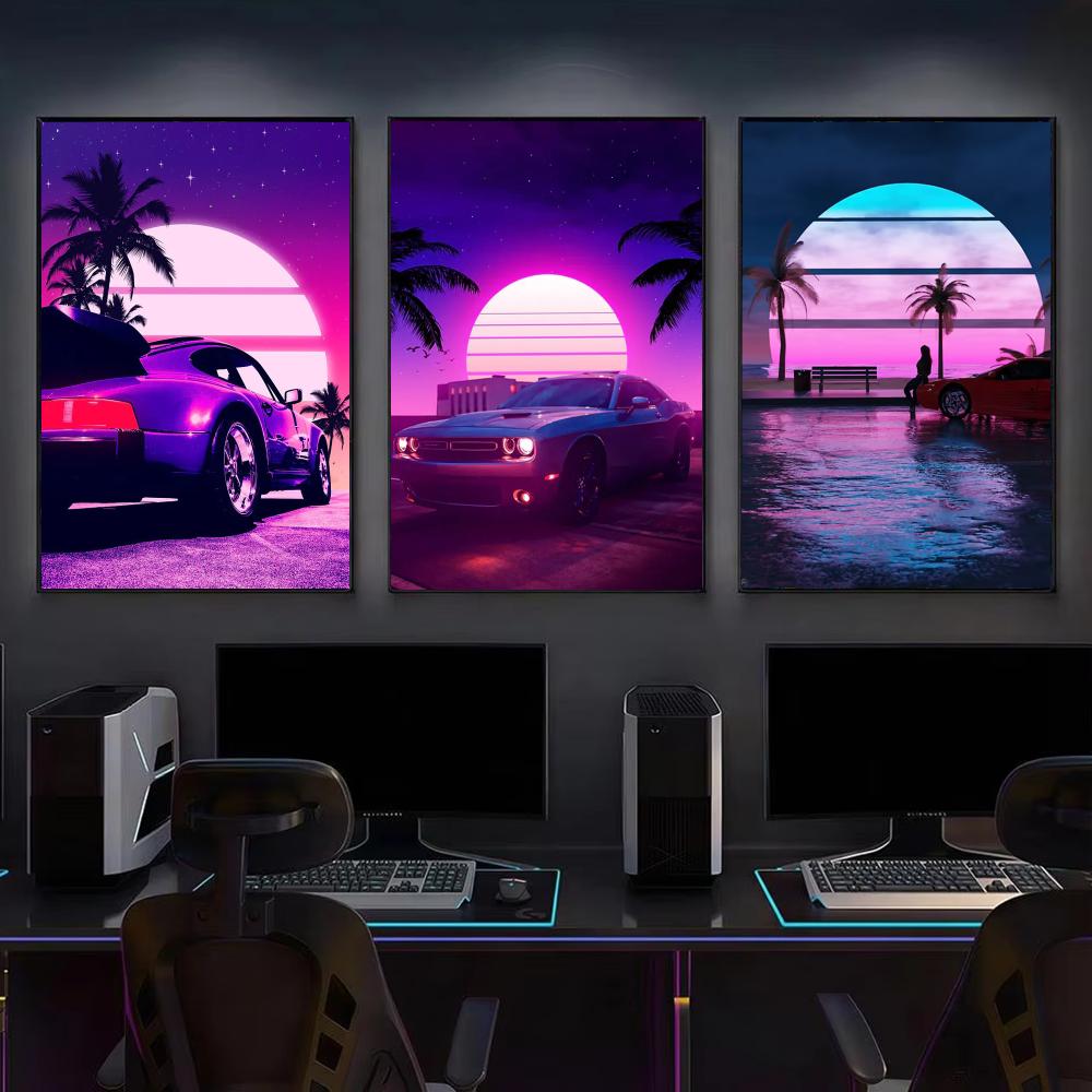 Poster Cyberpunk anni '80 con  - Retro Poster Gaming recensione e prezzo